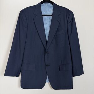 Private Collection Hand Tailored Navy Wool Blazer Tailored Sport Coat Mens 38R
